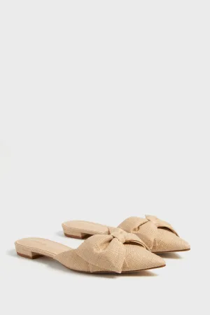 Beige Raffia Elle Flats