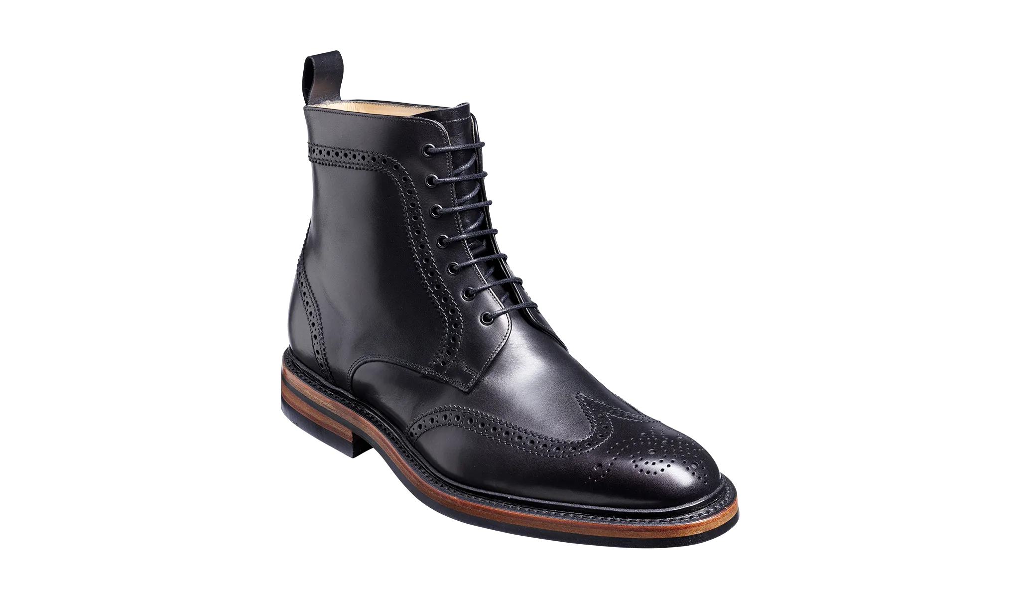 Barker Calder Rugged Wind Cap Boot- Black Calf