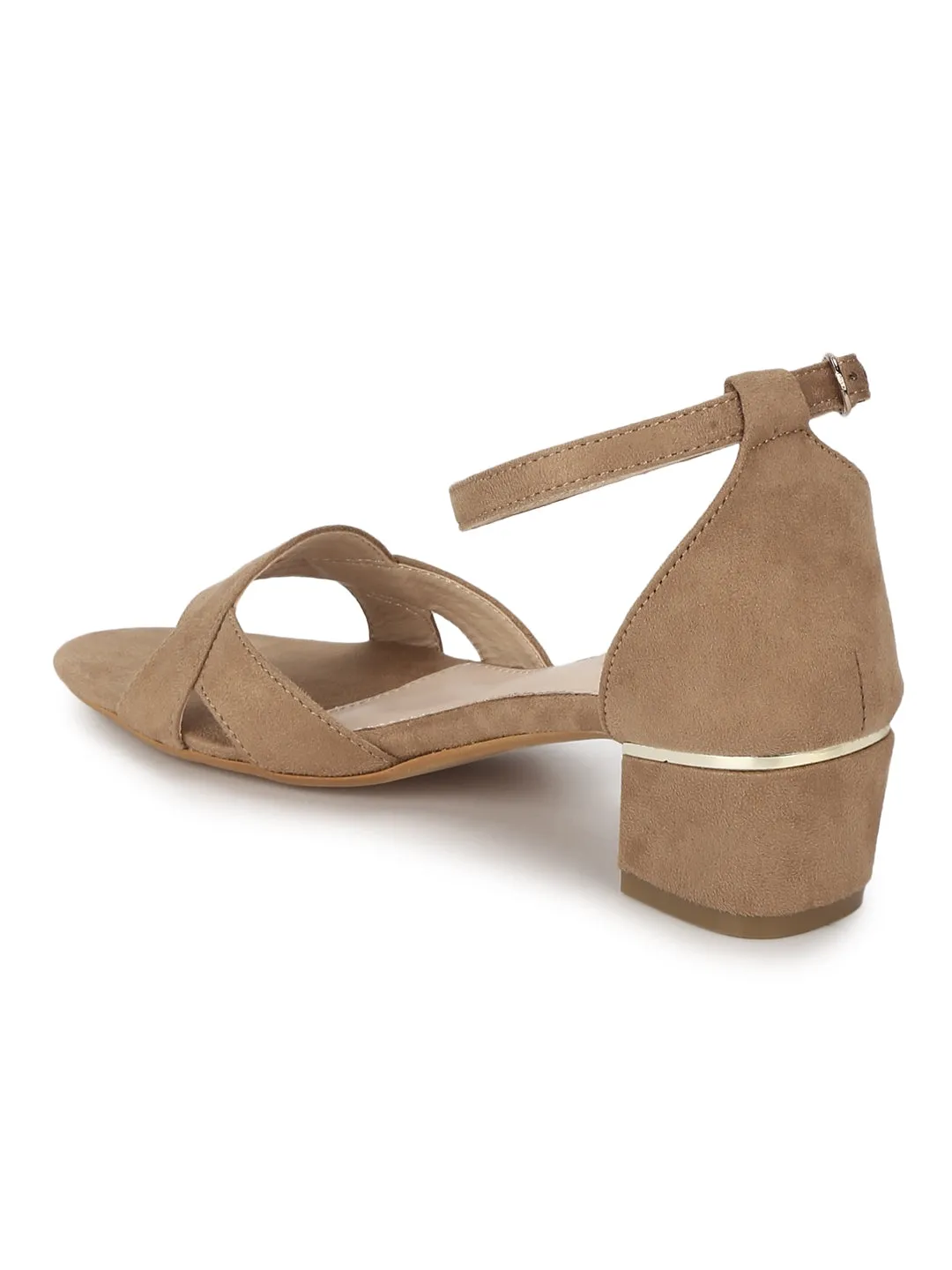 Beige Micro Low Heel Sandals