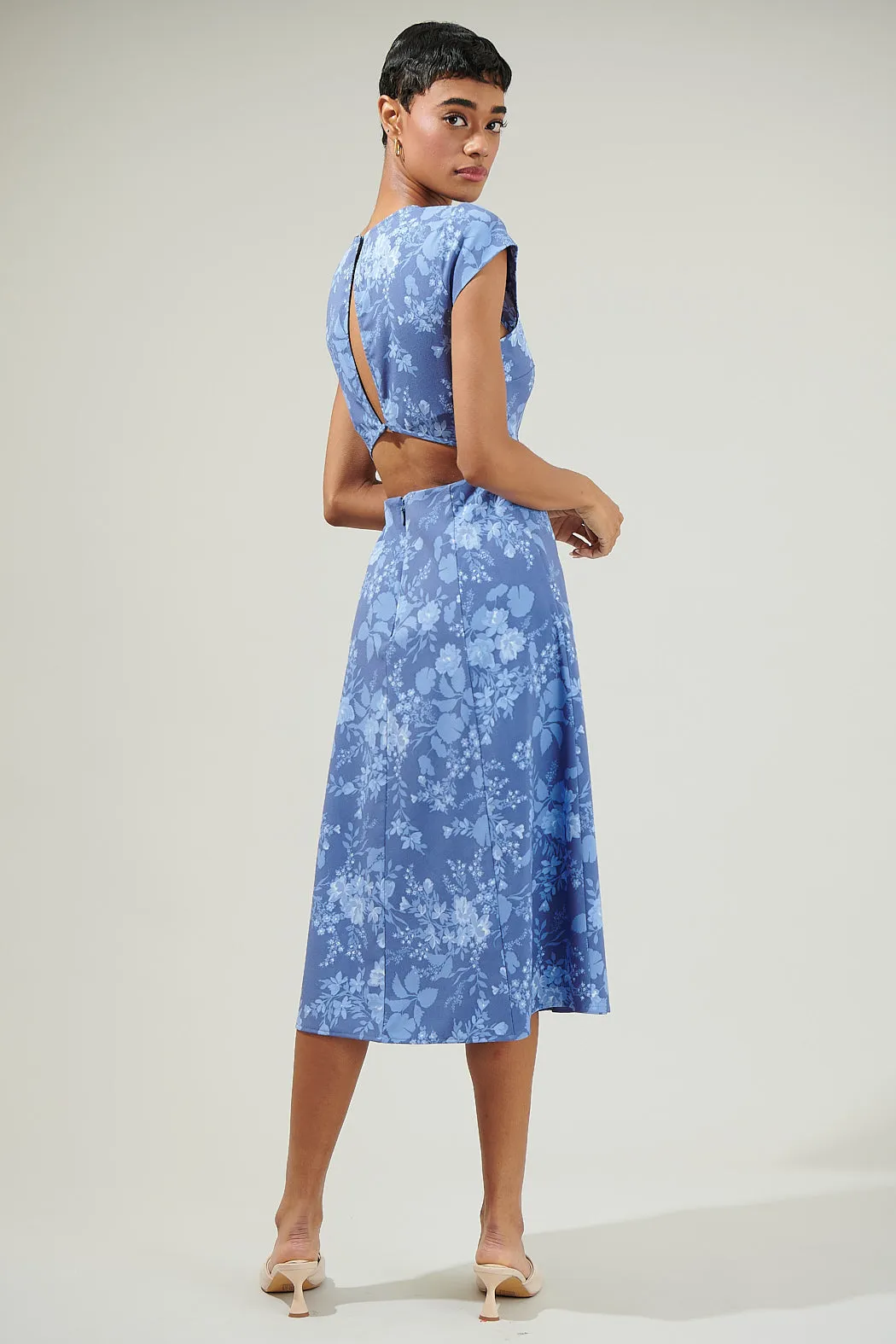 Borage Floral Everbloom Cutout Midi Dress