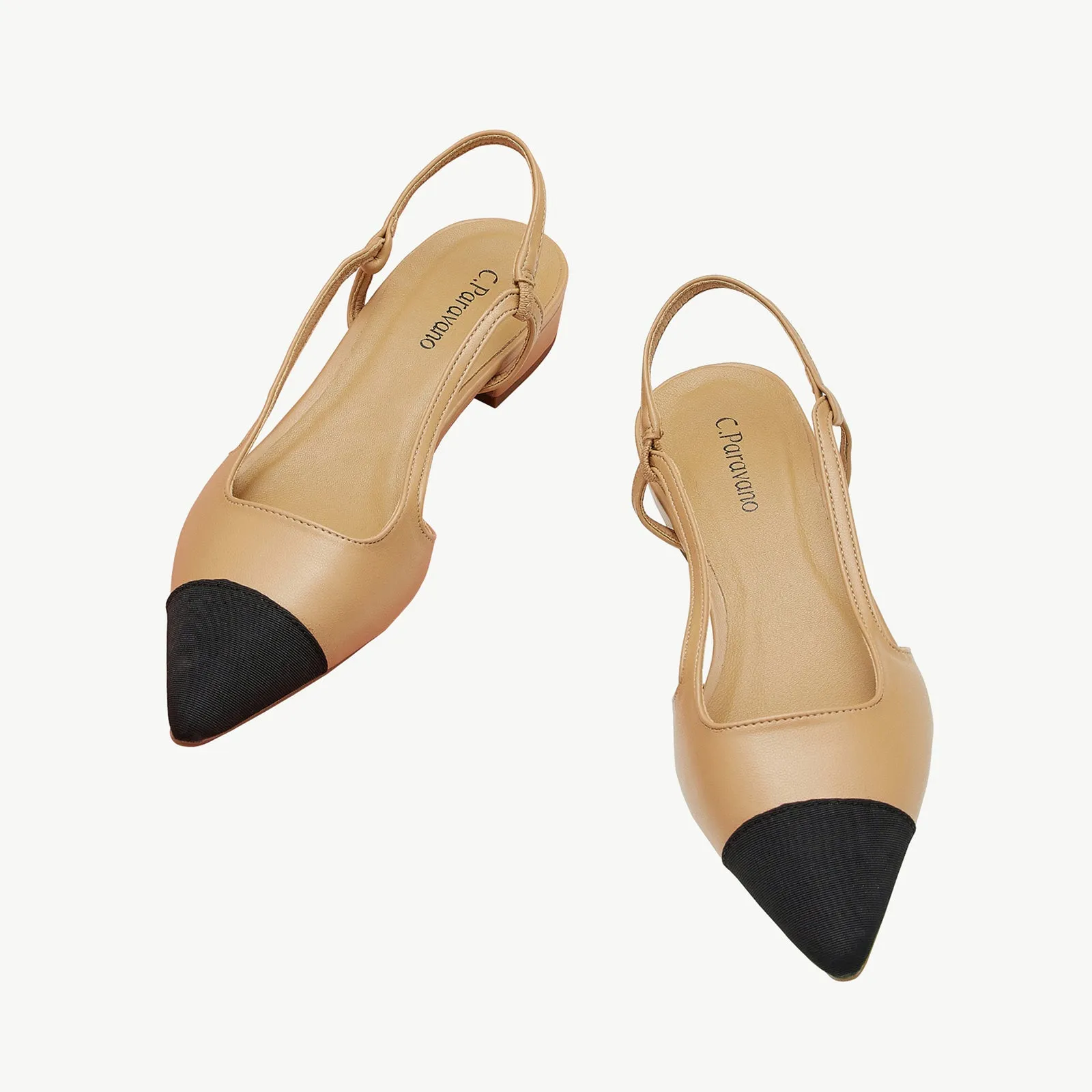 Cap-Toe Slingback Flats (Freya)