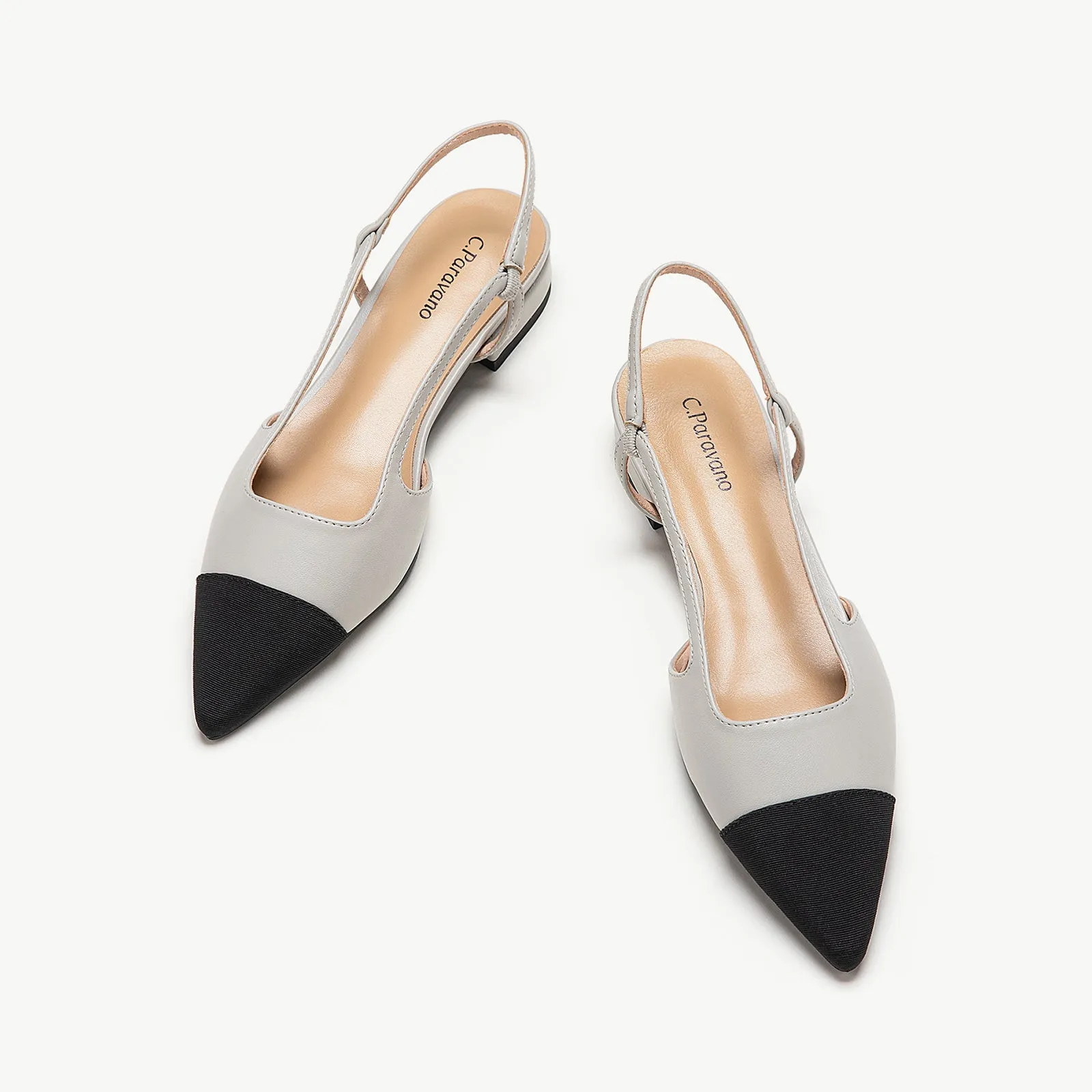 Cap-Toe Slingback Flats (Freya)