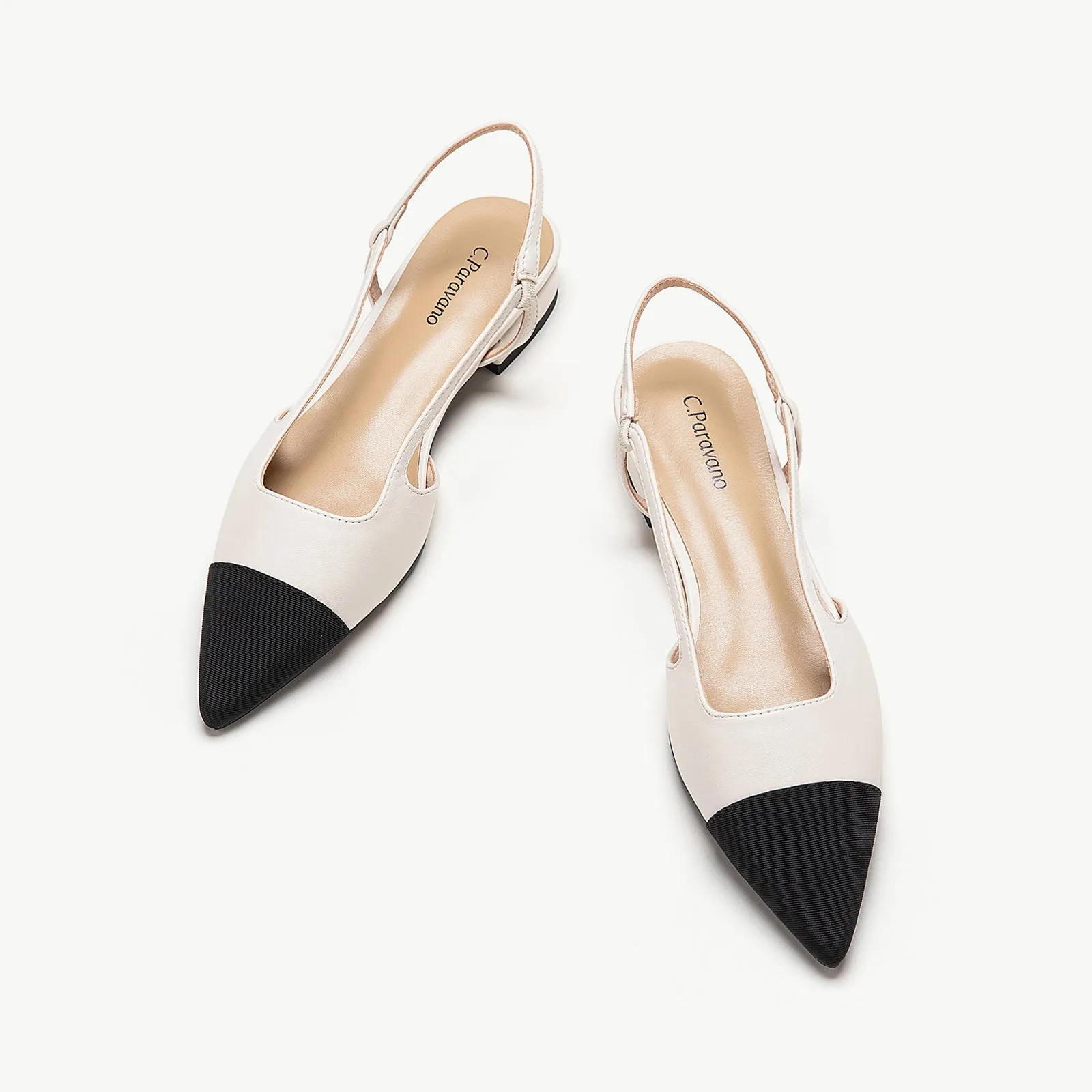 Cap-Toe Slingback Flats (Freya)