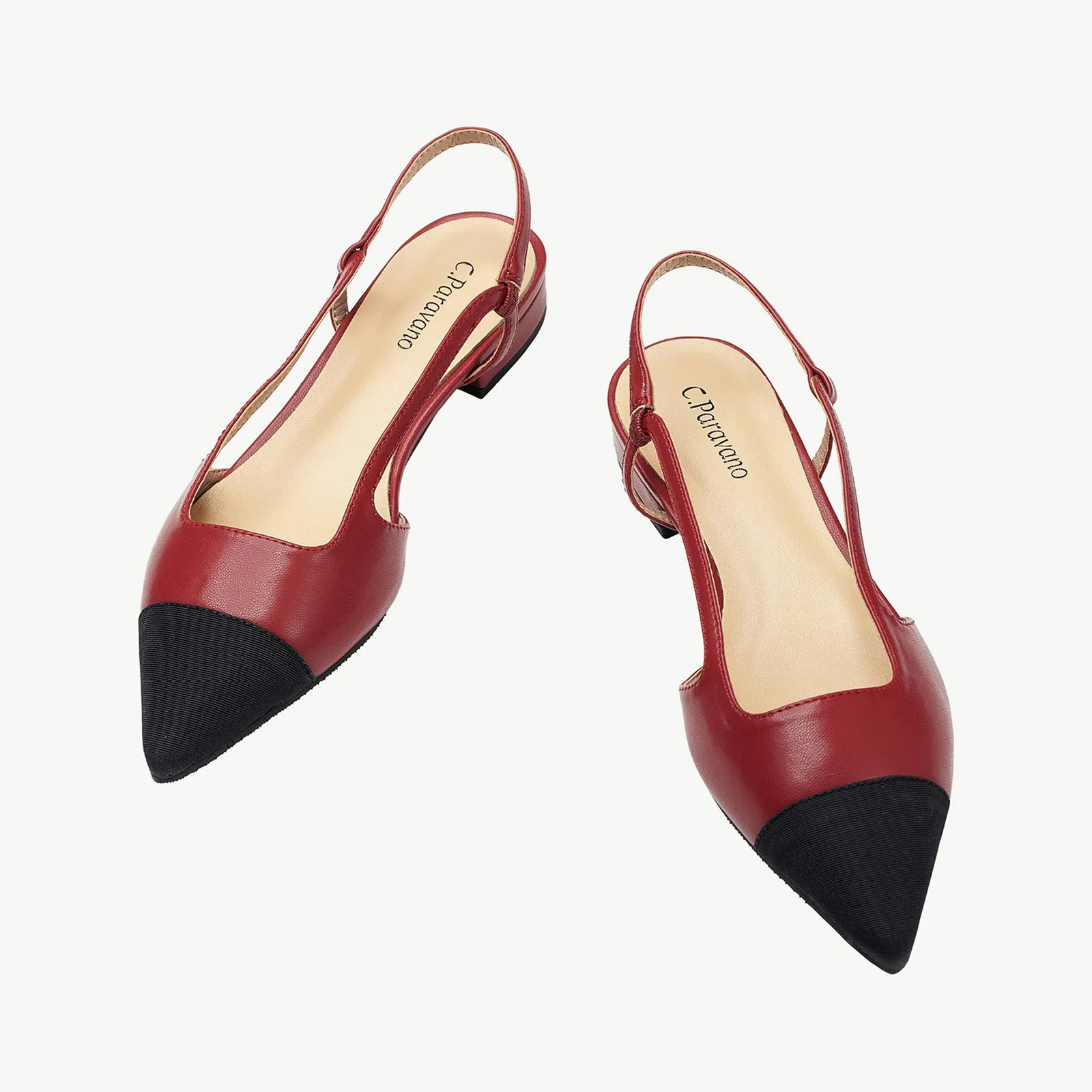 Cap-Toe Slingback Flats (Freya)