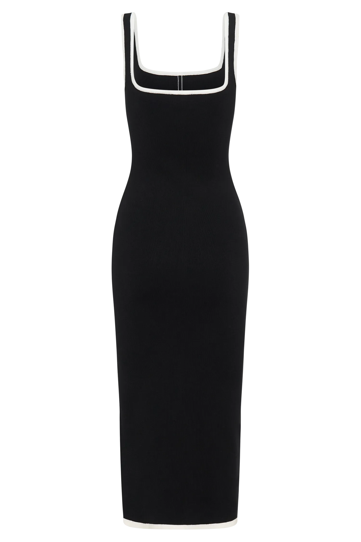 Eimear Contrast Knit Midi Dress - Black/White