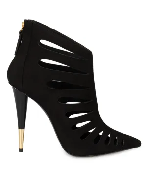 Giuseppe Zanotti Ester Black Cutout Suede 120mm Ankle Boots