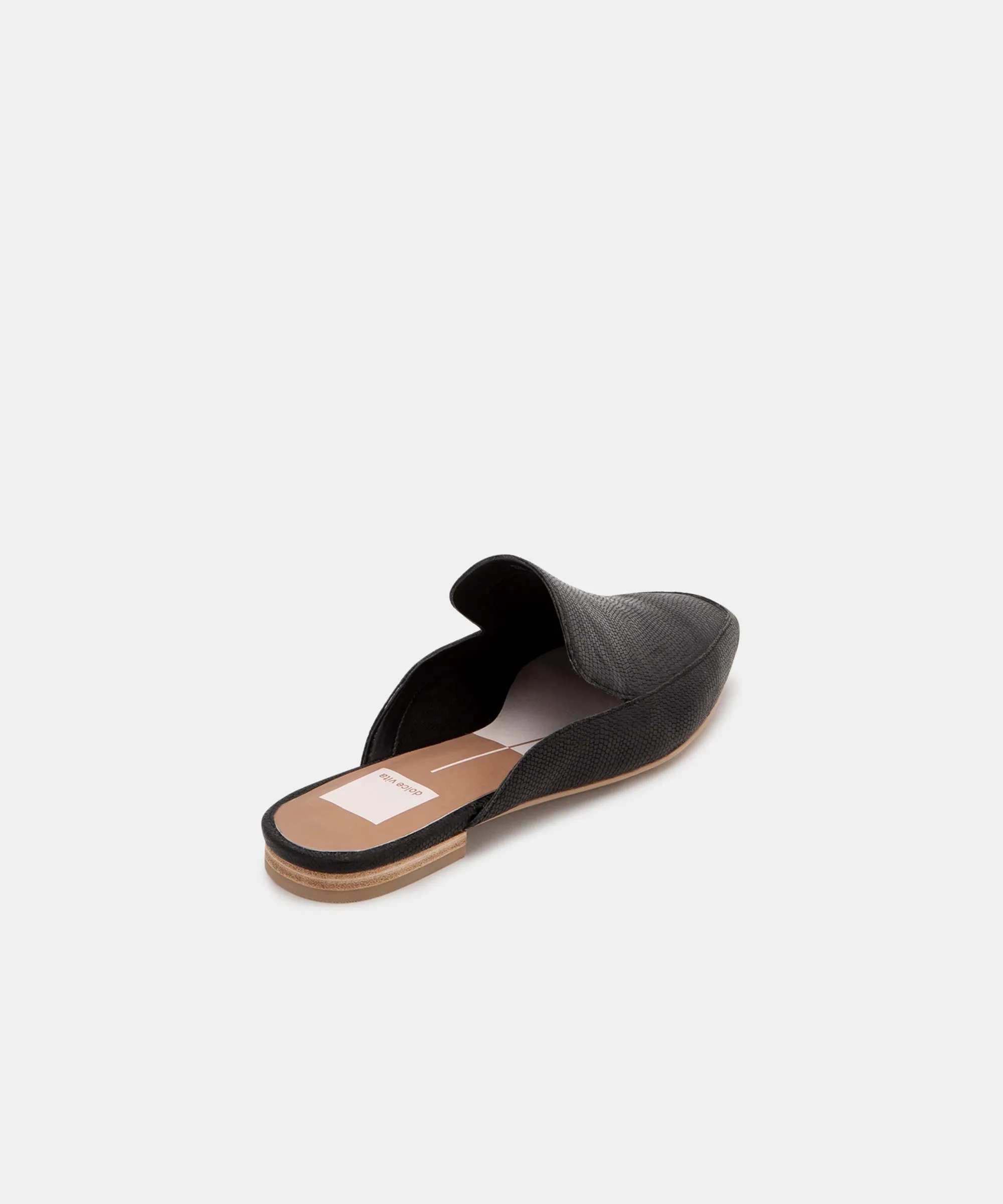 HALEE FLATS BLACK EMBOSSED LIZARD - re:vita