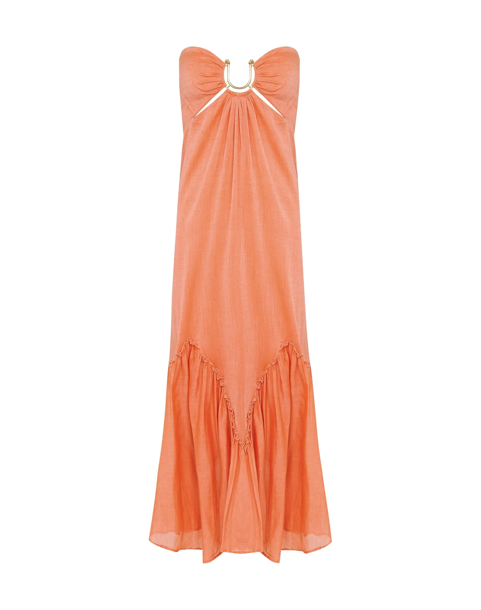 Harper Detail Long Dress - Grapefruit