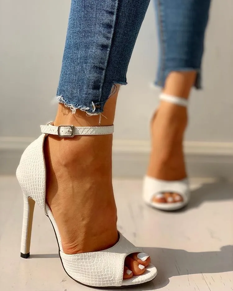 High Heel Ankle Strap Sandals