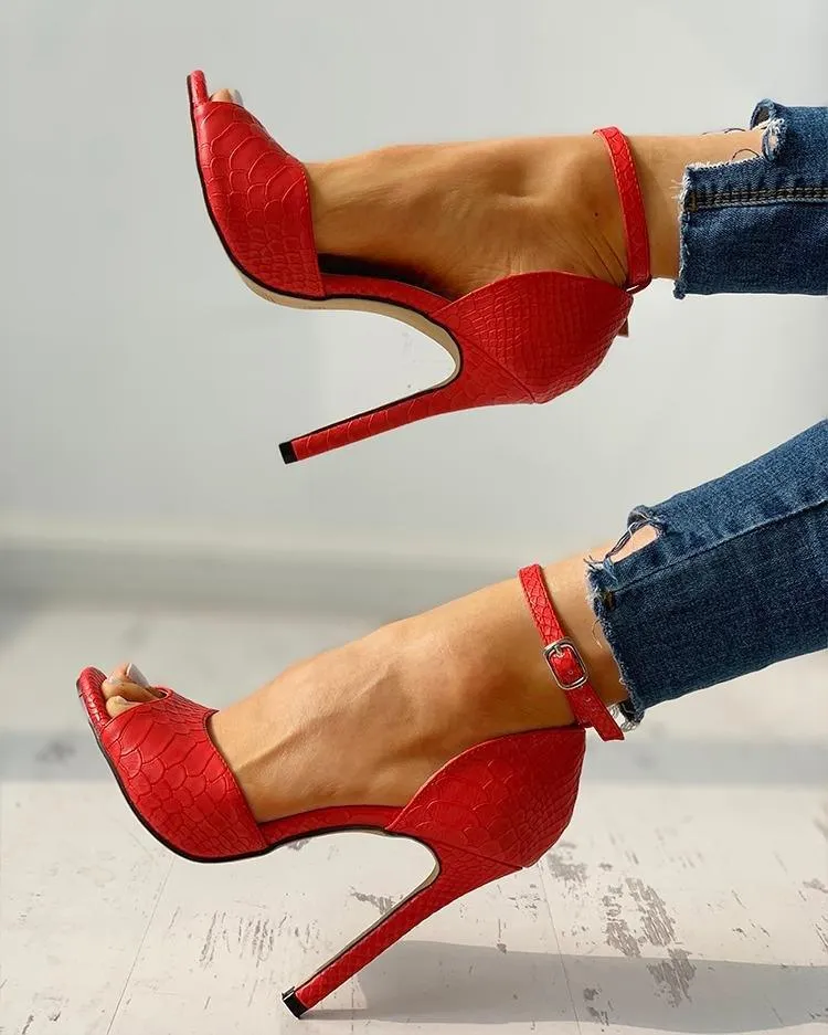 High Heel Ankle Strap Sandals