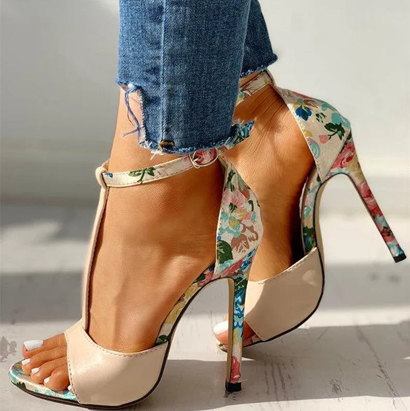 High Heel Ankle Strap Sandals