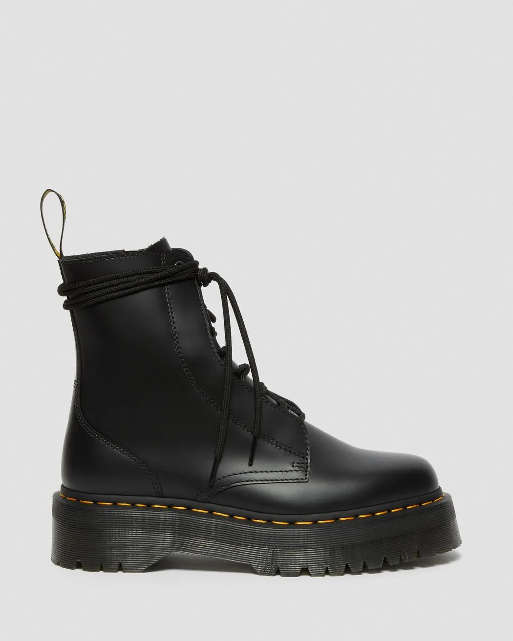 Jarrick Black Smooth Leather Platform Boots