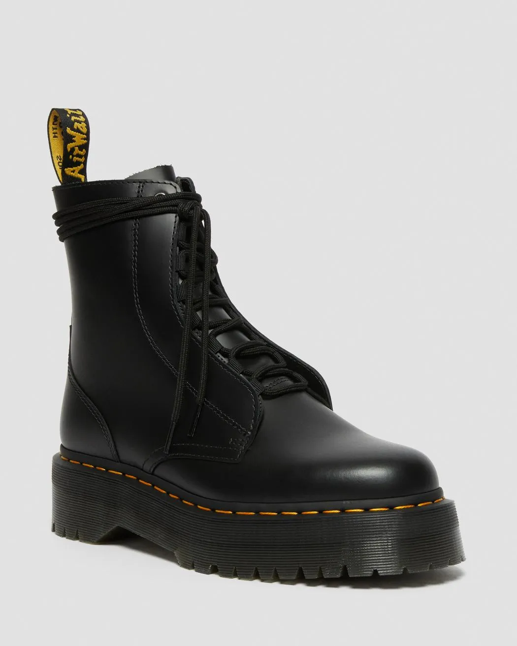 Jarrick Black Smooth Leather Platform Boots