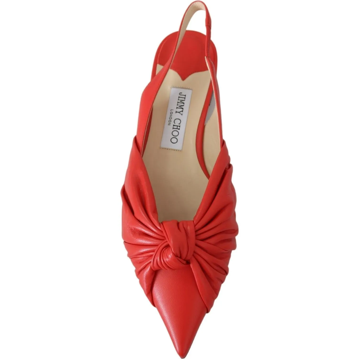 Jimmy Choo Chic Red Pointed Toe Leather Flats