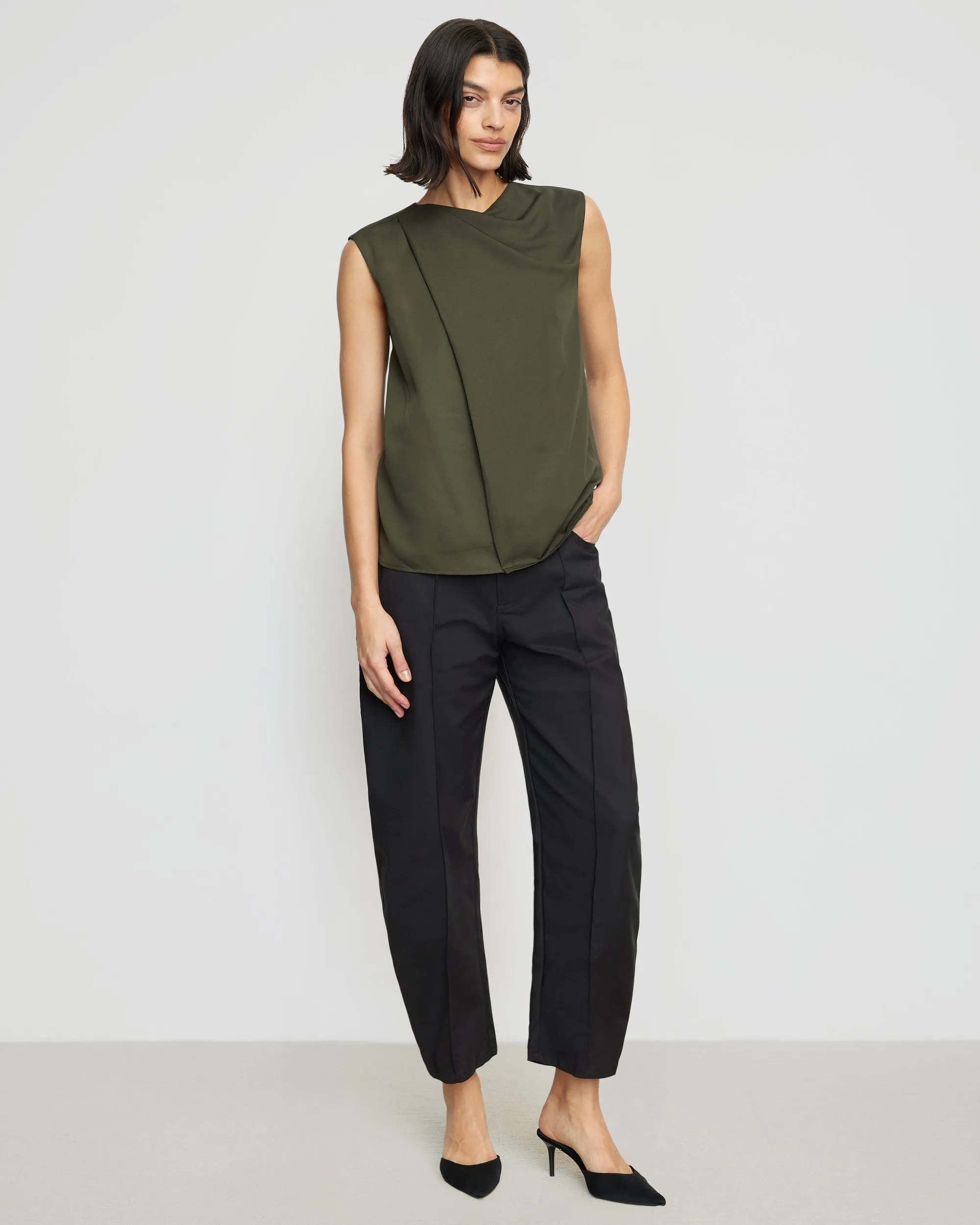 Juni Wrap-Neck Sleeveless Blouse