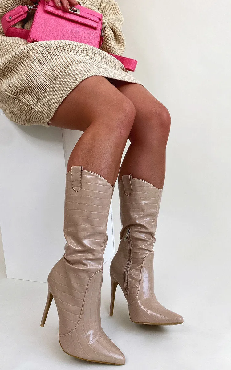 Knee High Pointed Boots