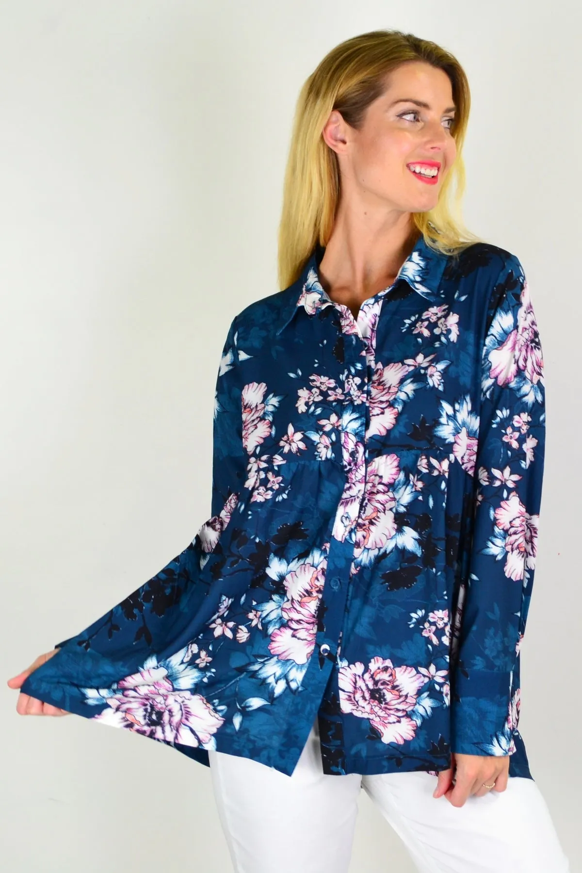 Long Sleeve Carnation Tunic Shirt