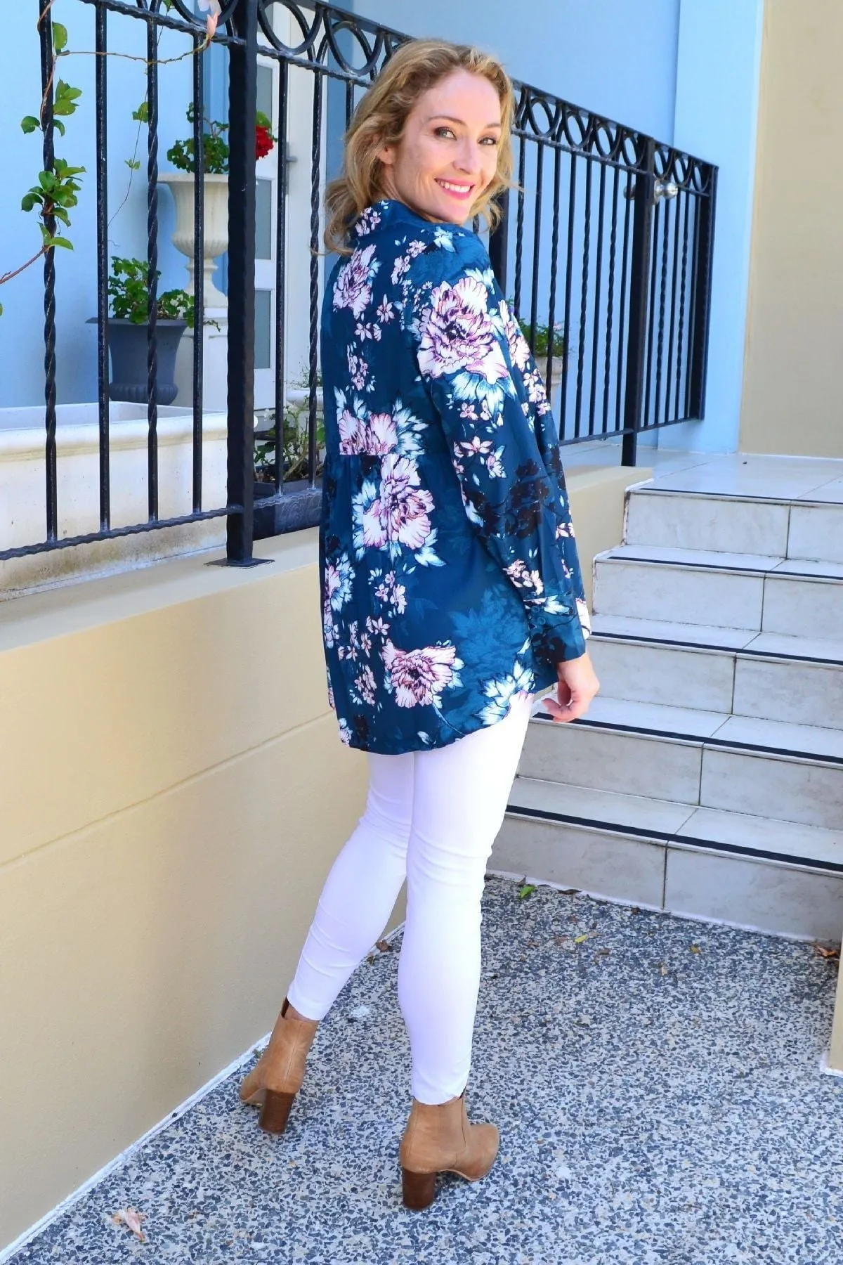 Long Sleeve Carnation Tunic Shirt