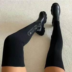 LovelyRLovely Over-Knee Black Boots