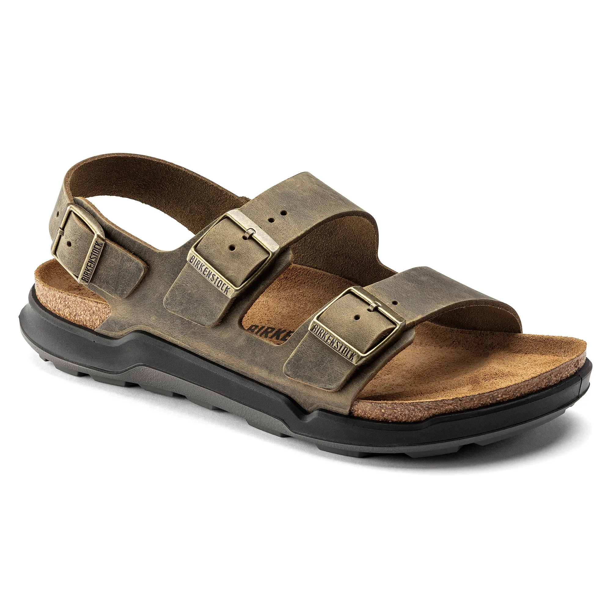 Men's Birkenstock Milano Rugged Oiled Leather Color: Faded Khaki