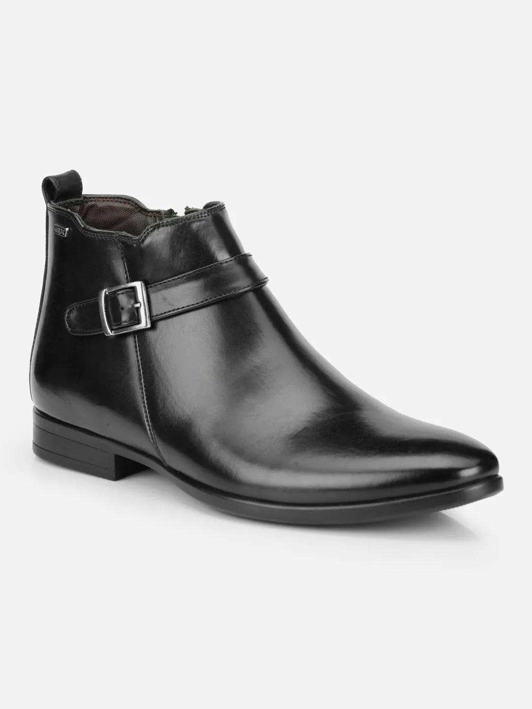 Men's Black Ankle top Slip On Formal Boot (IX2034)