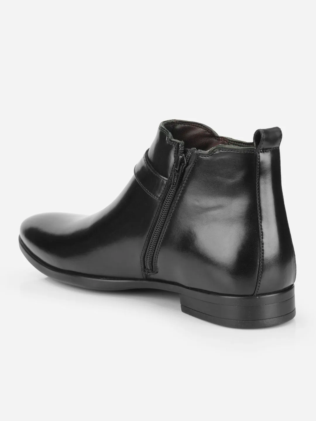 Men's Black Ankle top Slip On Formal Boot (IX2034)