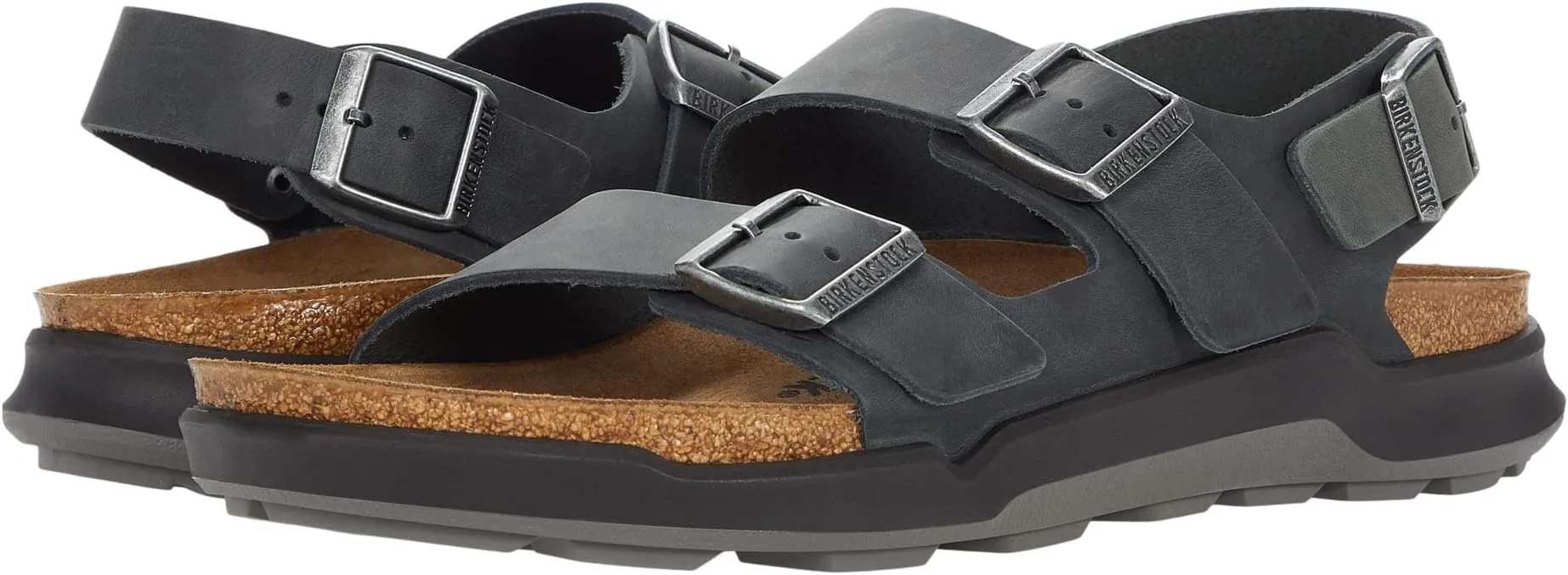 Milano Rugged Sandals (Men) Birkenstock in Black Oiled Leather