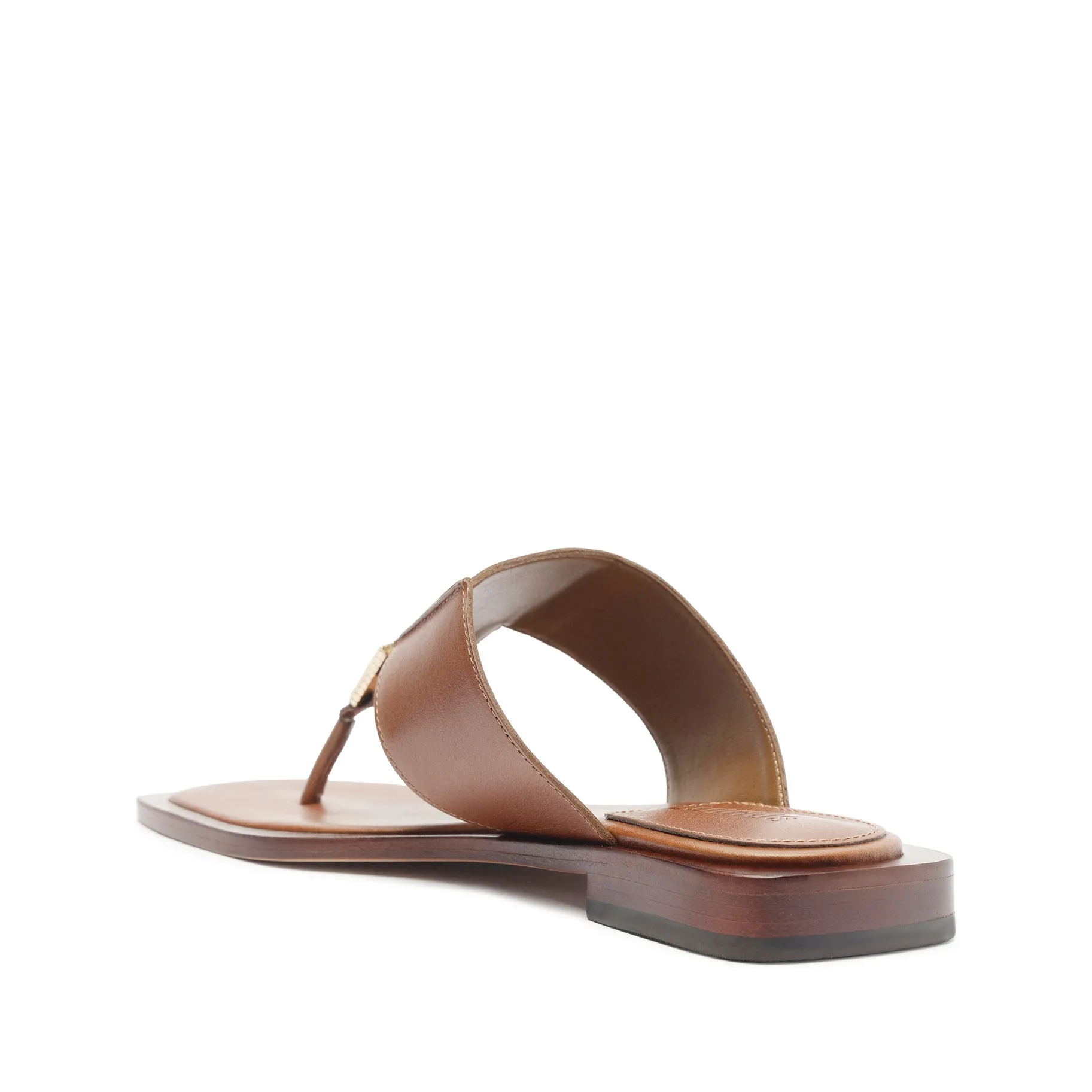 Salma Metallic Leather Flat Sandal