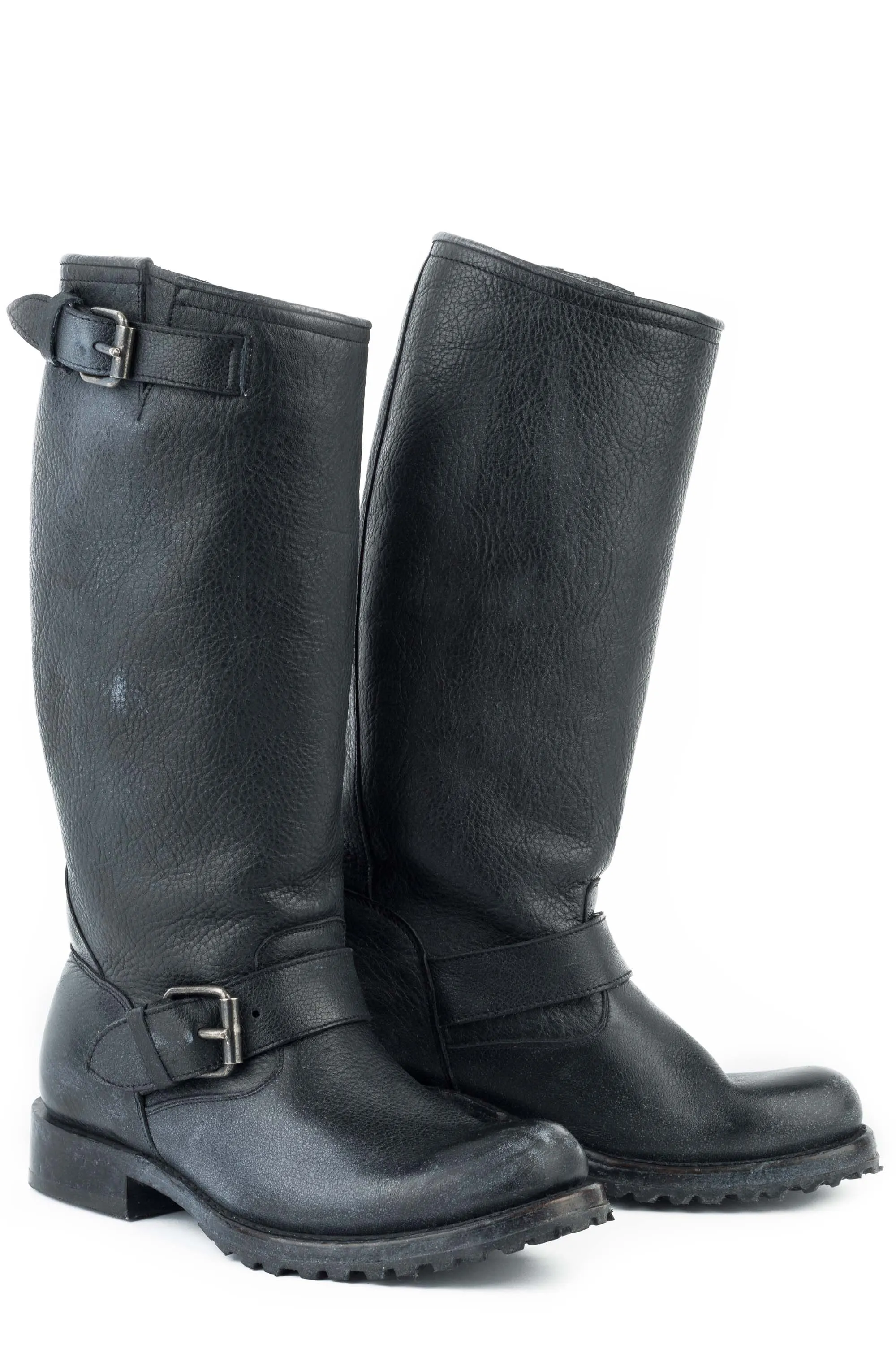 Stetson Womens Black Leather Streetwise Motorcycle Boots