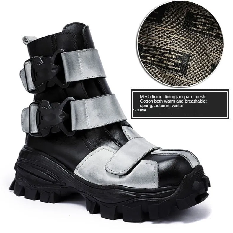 TEEK - Italian Vel Buckle Strap Motorcycle Boots