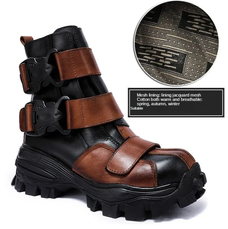 TEEK - Italian Vel Buckle Strap Motorcycle Boots