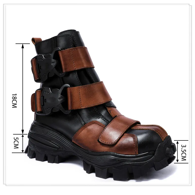 TEEK - Italian Vel Buckle Strap Motorcycle Boots