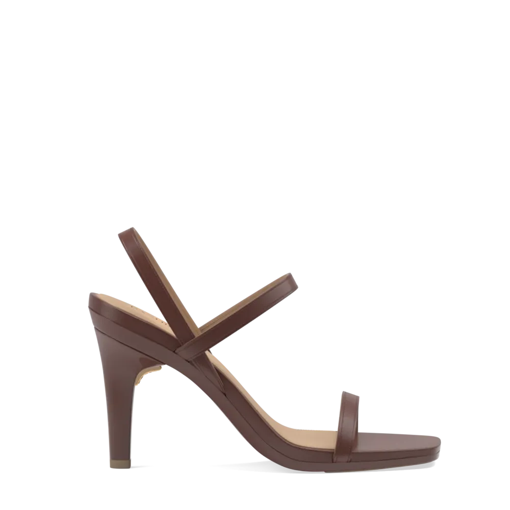 The Slingback Miranda - Walnut   Stiletto Heel Kit 4 Walnut-FINAL SALE