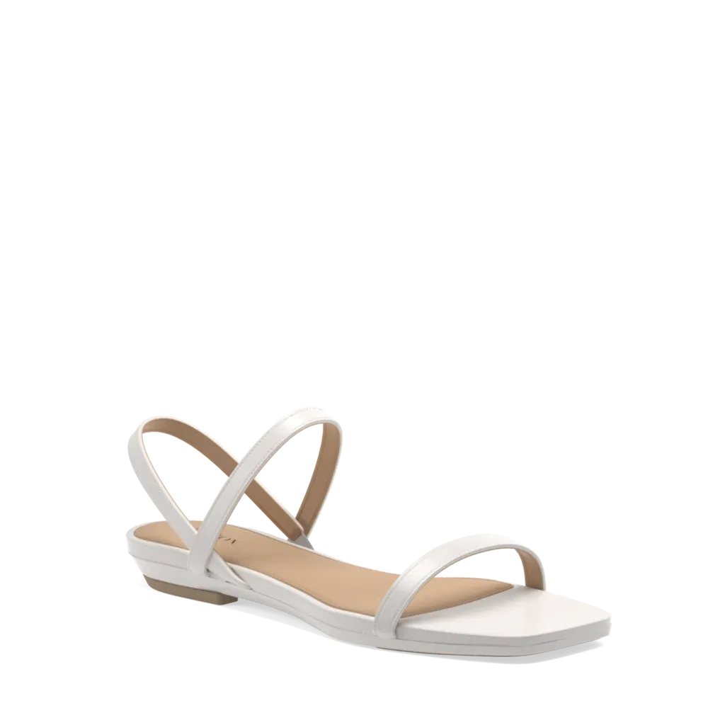 The Slingback Miranda - White   Block Heel Kit 3 White-FINAL SALE