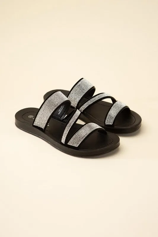 ZEAL Rhinestone Strap Sandals