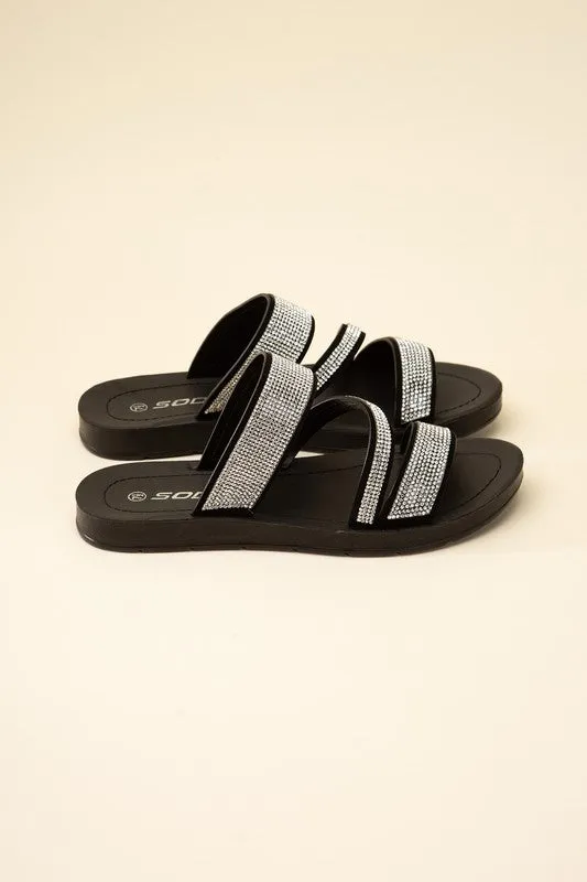 ZEAL Rhinestone Strap Sandals